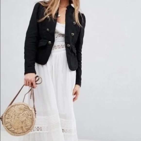 Free People Womens Black Jagger Open Front Blaze SIZE SMALL - Picture 2 of 8